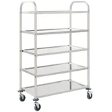 deluke Servierwagen KENNI für Küche 5-Etagen 107x55x147cm Edelstahl Küchenwagen mit Rollen Etagenwagen für Hotel Restaurant