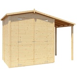 Bertilo Gerätehaus Apex 2 Plus  (Außenmaß inkl. Dachüberstand  (B x T): 344 x 169 cm, Holz, Natur)