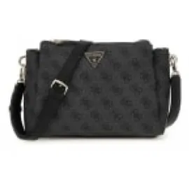 GUESS Handtasche NOELLE Tri Compartment Coal Logo - Schwarz