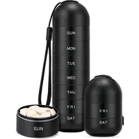 Zannaki Großer Tabletten-Organizer aus Metall, wasserdicht, wöchentliche Pillendose, tragbare Pillendose aus Aluminiumlegierung, BPA-frei, 7 Tage täglicher Medizin-Organizer für Vitamine, Pillen