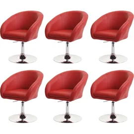 MCW Esszimmerstuhl F19 6er-Set Kunstleder Rot
