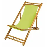 Bambus Relax Liegestuhl Grün Strandstuhl Terrassenliege Gartenstuhl 60x135cm
