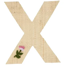 RICE Raffia Buchstaben Sticker, X, Blumen