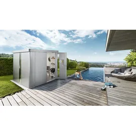 Biohort Gerätehaus Neo 1D Doppeltüre Silber-Metallic