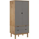 vidaXL Kleiderschrank Otta 76,5 x 172 x 53 cm Braun/Grau