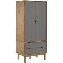 vidaXL Kleiderschrank Otta 76,5 x 172 x 53 cm Braun/Grau