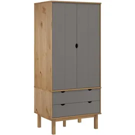 vidaXL Kleiderschrank Otta 76,5 x 172 x 53 cm Braun/Grau