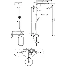 Hansgrohe Pulsify S Showerpipe 260 1 Strahlart mit ShowerTablet Select 400 24221000