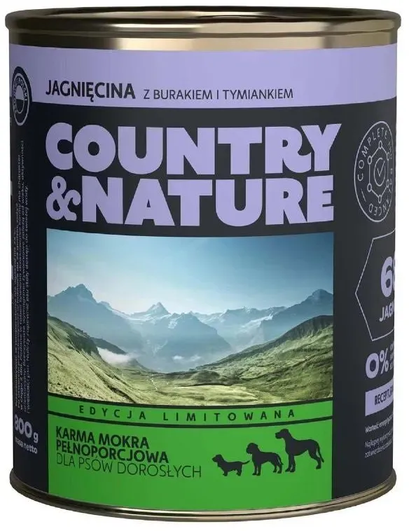 COUNTRY&NATURE Getreidefreies Lammfleischfutter 800 g