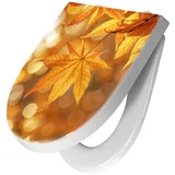 Primedeco WC-Sitz mit Absenkautomatik Motiv Herbstlich Glitzernd (1-St), Absenkautomatik, Soft-Close orange