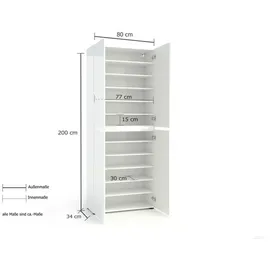 Levante Mister 80 x 200 x 34 cm hochglanz weiß / weiß