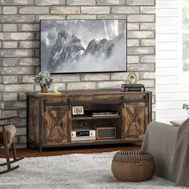 Homcom TV-Schrank, Fernsehtisch für Fernseher bis zu 60 Zoll, Lowboard mit integriertes Kabelmanagement