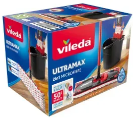 Vileda ULTRAMAX 2in1 Microfibre Bodenwischer Set, 3-teilig, Wischerset mit Bodenwischer, Eimer und Wischbezug, 1 Set, inkl. 50€ MyDays Gutschein