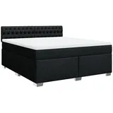 vidaXL Boxspringbett mit Matratze Schwarz 180x200 cm Stoff