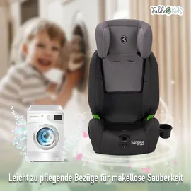 fablekids Kinderautositz mit Isofix | Autokindersitz ab 15 M. | Autositz für Kinder 76-150cm | 3-Punkt-Gurt | ECE R129/03 | Grau