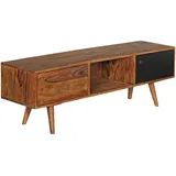 KADIMA DESIGN SAVIO TV-Lowboard onesize Schwarz Massivholz