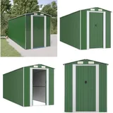 Geräteschuppen Grün 192x523x223 cm Verzinkter Stahl - Geräteschuppen - Gartenhaus - Werkzeuglager - Outdoor-Aufbewahrung - Grüner Geräteschuppen