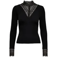 Only ONLTILDE L/S HIGH NECK LACE Top JRS Schwarz