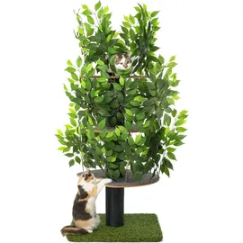 priorpet Kratzbaum Natur zum Klettern, Verstecken und Schlafen - groß mit austauschbaren Blättern - mehrstufig, einfach zu montieren - haustier... - Grün