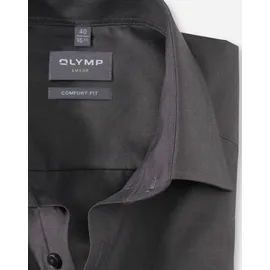 Olymp Businesshemd OLYMP Luxor, comfort fit, Herren, Gr. 45, Normaler Arm, anthrazit, 100% Baumwolle, Hemden,