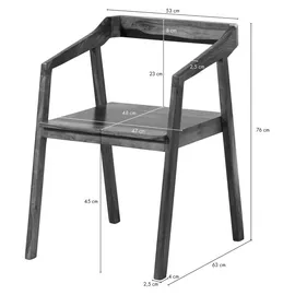 MASSIVMOEBEL24.DE Esszimmerstuhl Sheesham braun lackiert
