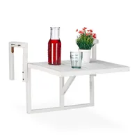 Relaxdays Balkontisch klappbar, Balkonklapptisch zum Einhängen, höhenverstellbar, Tannenholz, 90%
