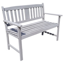 GartenHero Gartenbank Gartenbank Holz 2 Sitzer grau Holz Holzbank Bank rustikal Parkbank Gartenmöbel (1-St)