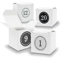 Adventskalender zum Füllen 24x Würfelbox 650mm WEISS inkl Stickerbogen V04 Z04