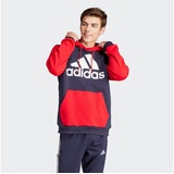 adidas Men's Essentials Fleece Big Logo Hoodie Kapuzensweatshirt, Legend Ink/Better Scarlet, XXL