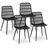 FROMM & STARCK 4er Set Lehnstuhl Kunststoff Metallbeine bis 150 kg Designstuhl schwarz