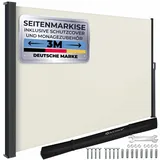 Kesser KESSER® Seitenmarkise ausziehbar Markise Blickdicht Sichtschutz & Windschutz für Garten Balkon & Terrasse, Seitenrollo mit Wandhalterung und Cover