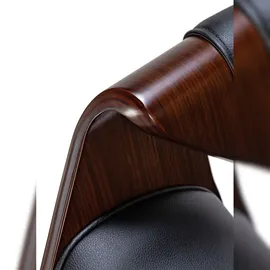 CLP 2er Set Barhocker Foley Kunstleder I Tresenhocker Mit Lehne Und Armlehne I Höhenverstellbarer Holzsitz, Kunstlederbezug