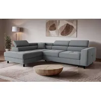 Ecksofa OTTO HOME "AADEN Schlafsofa 254 cm - OTTO. Verlässliche Qualität.", grau (anthrazit), B:254cm H:90cm T:199cm, 100% Polyester, Sofas, Ecksofa, mit Bettfunktion, Bettkasten, Kopfstützen, rechts/links bestellbar