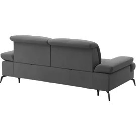 sit&more 2,5-Sitzer SIT & MORE "Amica, inkl. Sitztiefenverstellung und Armteilverstellung", grau, B:202cm H:90cm T:122cm, 90% Polyester, 10% Polyamid, Sofas, wahlweise mit Kopfteilverstellung und Bettfunktion