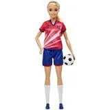 Barbie Fußballspielerin-Puppe, blond, Trikot mit der Nummer 9 HCN17