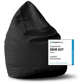 Lumaland Sitzsack Luxury XL Plus 85x65cm | Microvelours Beanbag extra weichem & robustem Stoff | Für Erwachsene & Kinder| Ideal geeignet für Kinderzimmer | Sessel & Stuhl Bean Bag [Schwarz]