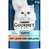 Purina Gourmet Perle Duetto Katzenfutter nass, mit Lachs und Seelachs, 26er Pack (26 x 85g)