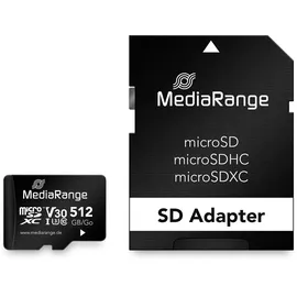 MediaRange Micro SDXC Karte 512GB UHS-1 U3 Class 10
