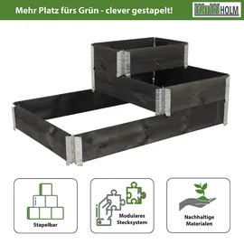 Baumarktplus Stufenbeet 114 x 75 x 60 cm Schwarz