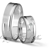 Trauringe123 Trauring Hochzeitsringe Verlobungsringe Trauringe Eheringe Partnerringe aus 925er Silber mit zwei Steinen, J55 62