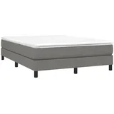 vidaXL Boxspringbett mit Matratze Dunkelgrau 160x200 cm Stoff