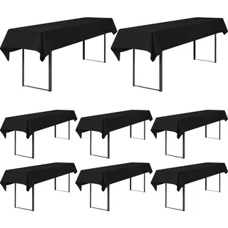 Showgeous 8 Stück Biertisch Tischdecke universal für 50cm u.70cm Biertische Hussen für Biertisch Biertischhussen Biertisch-Husse Bierzeltgarnitur Rechteckige Tischdecken Waschbar 100x250cm(Schwarz)