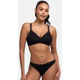 DORINA ungefütterter Spitze Lace Bralette ohne Bügel, leicht dünn BH für Damen große Größen, Monica D1022A, Schwarz, 100D - 100D