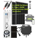 Balkonkraftwerk 840W/800W Solaranlage Steckerfertig WIFI Growatt 800W