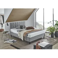 Atlantic Home Collection Boxbett Nikola inkl. Federkern-Matratze H3, Hellgrau,