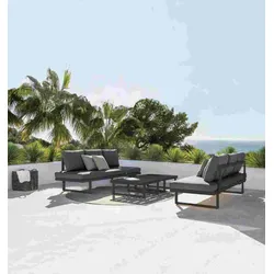 Jati & Kebon Set Loungesystem Rao II mit Sunbrella Kissensatz - Das Set besteht aus: 2 x Multifunktionsliege Rao, 2 x Rao 1-Sitzer, 2 x Rao K...