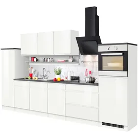 kochstation Küchenzeile KS-Virginia 290 cm weiß hochglanz