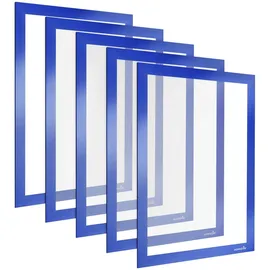 POPPSTAR Magnetrahmen A4, selbstklebend, blau, 5 Stück