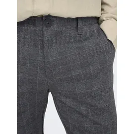 Only & Sons ONSMARK Slim Check Chinos Schwarz 29 34