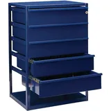 Nordwest Handel AG Thekenschrank Metall H795xB540xT390mm 5 Schubladen blau
